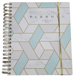 Page Co. Undated Block Schedule Planner 6‑Month Spiral Geometric Productivity